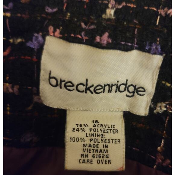 VTG Breckenridge Womens Blazer 16 Lined Frayed Hem - Picture 4 of 7